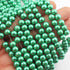 1 Long Strand Green Pearls  Smooth Rondelles -Round Beads  6mm 15.5 Inches BR020