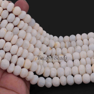 1 Strand White Agate  Faceted  Rondelles- Rondelles Beads -11mm-8mm - 9 Inches BR0510 - Tucson Beads