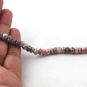 1 Strand Multi Moonstone Silver Coated Faceted Rondelles - Roundel Beads 6mm-7mm 13.5 Inches BR552 - Tucson Beads
