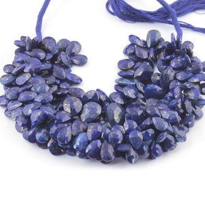 1  Strand Lapis Lazuli Faceted Pear Briolettes - Pear shape Beads - 9mmx7mm-11mmx17mm - 8 Inches BR01187 - Tucson Beads