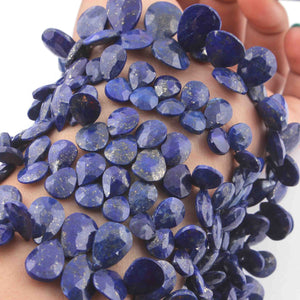 1  Strand Lapis Lazuli Faceted Pear Briolettes - Pear shape Beads - 9mmx7mm-11mmx17mm - 8 Inches BR01187 - Tucson Beads