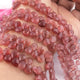 1 Strand Strawberry Quartz  Faceted Briolettes -Pear Shape Briolettes - 9mmx6mm-10mmx7mm - 8 inch BR01200 - Tucson Beads