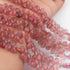 1 Strand Strawberry Quartz  Faceted Briolettes -Pear Shape Briolettes - 9mmx6mm-10mmx7mm - 8 inch BR01200
