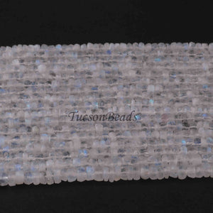 5 Long Strand White Rainbow  Moonstone Faceted Rondelles  -  5mm -13 Inches BR1502 - Tucson Beads