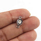 1 Pc Rose cut Diamond 925 Sterling Silver Oval Connector- Polki Connector 14mmx7mm PDC1386 - Tucson Beads