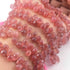 1 Strand Strawberry Quartz  Faceted Briolettes -Tear Drop Briolettes - 8mmx6mm-10mmx7mm-  8 inch BR01199