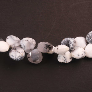 1 Strand  Dendrite opal faceted Heart Briolettes-  Opal Heart Briolettes 10mm 8 Inch BR392 - Tucson Beads