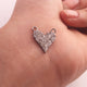 1 Pc Beautiful Pave Diamond Heart 925 Sterling Silver Double Bail Pendant - 17mmx14mm PDC 1158 - Tucson Beads