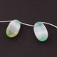 1  Strand Shaded Chrysoprase  Chalcedony Smooth  Briolettes - Oval Shape Matching Pair Briolettes  -23mmx14mm -3 Inches BR1291 - Tucson Beads