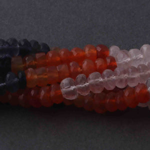 1 Strand Excellent Quality Multi Stone Faceted Rondelles - Mix Stone Roundles Beads 6mm 9.5 Inches BR490 - Tucson Beads