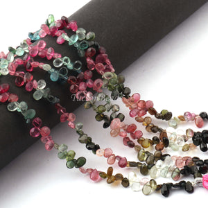 1 Strand Multi Tourmaline Faceted Pear Drop Briolettes - Multi Tourmaline Pear Drop Beads 7mmX5mm-9mmx6mm 8 Inch BR0076 - Tucson Beads
