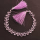 1 Strand Pink Amethyst Faceted Briolettes  -Heart Shape Briolettes - 7mm- 8 Inches BR0818 - Tucson Beads
