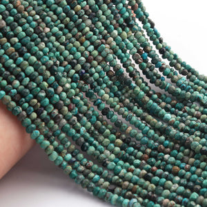 5 Strands Chrysocolla Faceted Rondelles - Gemstone Rondelles 3mm 13 Inches RB0354 - Tucson Beads