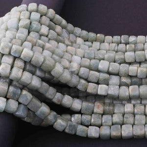 1 Long Strand Amazonite Faceted Cube Briolettes  - Faceted Briolettes  5mm-8mm  8.5 Inches long BR2857 - Tucson Beads