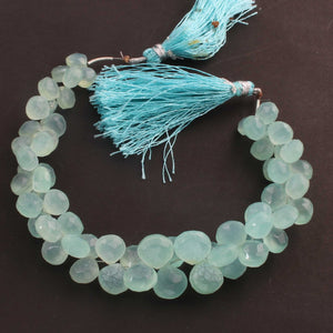 1 Strand Blue Aqua Chalcedony Faceted  Briolettes - Heart Shape Briolettes - 10mm - 8.5 Inches BR01894 - Tucson Beads
