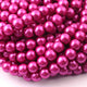 1 Strand  Pink Glass Pearl Smooth Round Ball Beads,Pearl Rondelles  - 8mm 16 Inches BR2759 - Tucson Beads