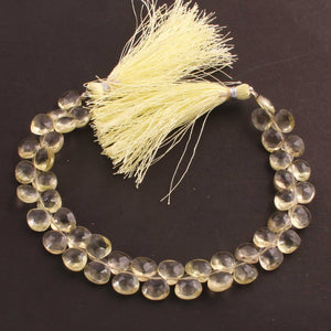 1 Strand Lemon Quartz  Faceted Briolettes -Heart Shape Briolettes - 8mm-8 inch BR0020 - Tucson Beads