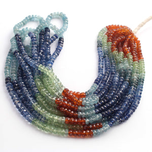 1  Long Strand Multi kyanite Faceted Rondelles  - Round  Shape  Rondelles  4mm-5mm-16 Inches BR02525 - Tucson Beads
