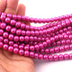 1 Strand  Pink Glass Pearl Smooth Round Ball Beads,Pearl Rondelles  - 8mm 16 Inches BR2759 - Tucson Beads