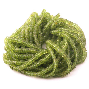 1 Strand Peridot Faceted Wheel Rondelles Beads - Peridot Heishi Faceted Roundel Beads 5mm-6mm 16 Inches BR2726 - Tucson Beads