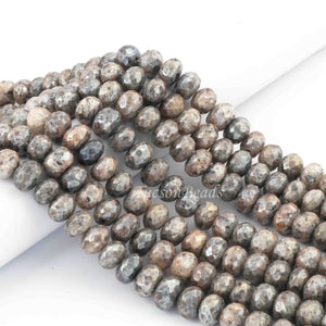 1 Strand Gray Silverite  Faceted Rondelles  - Silverite rondelles - 8mmx6mm -8 Inches BR0493 - Tucson Beads