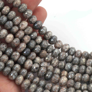 1 Strand Gray Silverite  Faceted Rondelles  - Silverite rondelles - 8mmx6mm -8 Inches BR0493 - Tucson Beads