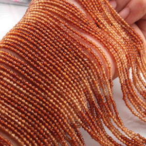 5  Strands Shaded Hessonite  Faceted Ball Beads -GemStone Beads 2mm 13 inches RB0242 - Tucson Beads