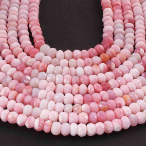 1  Strand Shaded Pink Opal  Faceted Rondelles Beads  - Round Beads 7mm 14 Inches long BR02229 - Tucson Beads