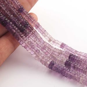1  Strand  Natural Shaded Pink Amethyst  Faceted Heishi Tyre Shape Gemstone Beads, Shaded  Pink Amethyst  Tyre Wheel Rondelles Beads, 7mm 8 Inches BR02888 - Tucson Beads