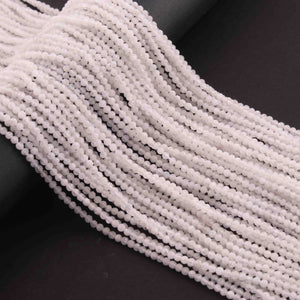 5 Strands White Moonstone  Gemstone Balls Beads,Faceted Gemstone Jewelry Semiprecious beads -2mm -13 Inches RB0246 - Tucson Beads