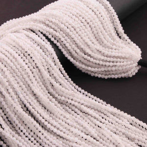 5 Strands White Moonstone  Gemstone Balls Beads,Faceted Gemstone Jewelry Semiprecious beads -2mm -13 Inches RB0246 - Tucson Beads