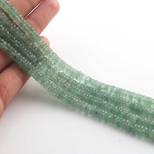 1  Strand  Natural Green Strawberry Faceted Heishi Tyre Shape Gemstone Beads, Green Strawberry Tyre Wheel Rondelles Beads, 6mm-7mm -8 Inches BR02906 - Tucson Beads