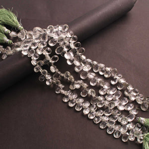 1  Strand Green Amethyst Faceted Briolettes -Pear Shape Briolettes 9mmx6mm-15mmx8mm 9 Inches BR02509 - Tucson Beads