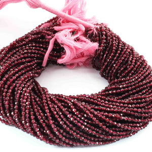 5 Long Strand Garnet Faceted Balls , Gamstone Beads , Ball Beads , Jewelry Making Supplies 3mm 13 Inches RB0265 - Tucson Beads