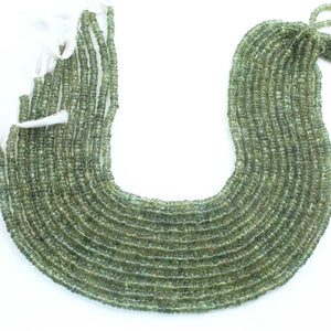 1  Long Strand Green Aventurine Smooth  Heishi , Tyre Briolettes - Wheel  Shape Briolettes -6mm- 13 Inches BR03105 - Tucson Beads
