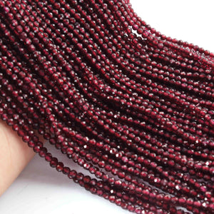 5 Long Strand Garnet Faceted Balls , Gamstone Beads , Ball Beads , Jewelry Making Supplies 3mm 13 Inches RB0265 - Tucson Beads