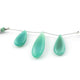 1 Strand Green Chalcedony Smooth  Briolettes - Pear Drop Briolettes - 23mmx12mm-28mmx11mm - 8 Inches BR2649 - Tucson Beads