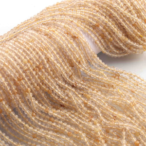 5 Strands Golden Rutile Faceted Balls Beads - GemStone Beads 3mm - 13 Inches RB0240 - Tucson Beads
