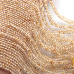 5 Strands Golden Rutile Faceted Balls Beads - GemStone Beads 3mm - 13 Inches RB0240 - Tucson Beads