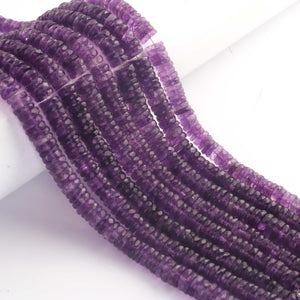1  Strand  Natural Amethyst  Faceted Heishi Tyre Shape Gemstone Beads,  Amethyst  Tyre Wheel Rondelles Beads, 7mm 8 Inches BR02889 - Tucson Beads