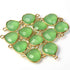 12 Pcs Beautiful Green Chalcedony Gemstone Faceted Heart Shape 925 Sterling Vermeil  Double Bail Connector -17mmx11mm SS242