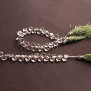 1 Strand Green Amethyst Faceted Heart Shape Briolettes - Amethyst Heart Beads 7mm-9mm 7 Inches BR02503 - Tucson Beads