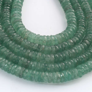 1  Strand  Natural Green Strawberry   Faceted Heishi Tyre Shape Gemstone Beads,  Green Strawberry Tyre Wheel Rondelles Beads, 7mm 8 Inches BR02886 - Tucson Beads