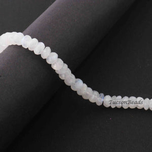 1 Strand White Rainbow Moonstone Faceted Rondelles Beads-Round Beads 6mm-8mm 12 Inches BR2815 - Tucson Beads