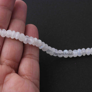1 Strand White Rainbow Moonstone Faceted Rondelles Beads-Round Beads 6mm-8mm 12 Inches BR2815 - Tucson Beads