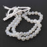 1 Strand  Silverite Chalcedony Faceted Rondelles - Round ball Beads 8mm-9mm 8 Inches BR2851