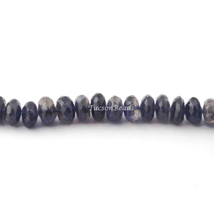 1 Strand Iolite Faceted Rondelles -Iolite Beads-Faceted Beads 7mm-8mm 8 Inch BR2830 - Tucson Beads