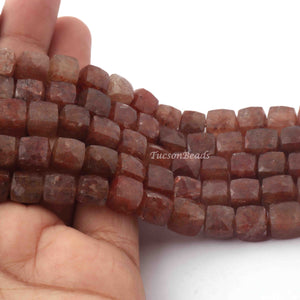 1 Strand Chocolate Moonstone Faceted Briolettes - Cube Briolettes 8mm-9mm 8 Inches BR2785 - Tucson Beads