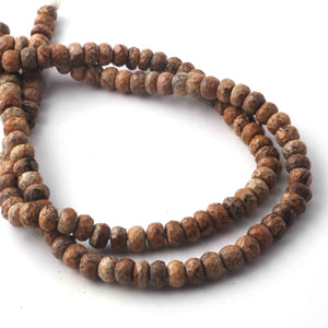 1 Long Strand Brown  Jasper  Faceted Rondelles - Roundel Beads 7mm- 8mm 14 Inches BR524 - Tucson Beads