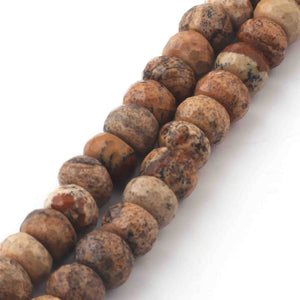 1 Long Strand Brown  Jasper  Faceted Rondelles - Roundel Beads 7mm- 8mm 14 Inches BR524 - Tucson Beads
